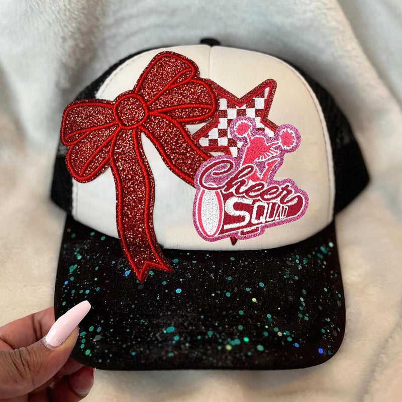 CY 5pcs Red Glitter Sequin Bow Embroidered Patches - Iron On or Sew On - Glamorous DIY Decorative Accessories for Girls Women Clothes Backpacks Jackets - Image 3